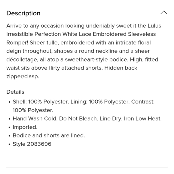 NWT Lulus Irresistible Perfect White Lace Embroidered Sleeveless Romper Large - Picture 6 of 16